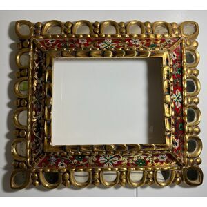 Chippendale frame with gold and red floral design